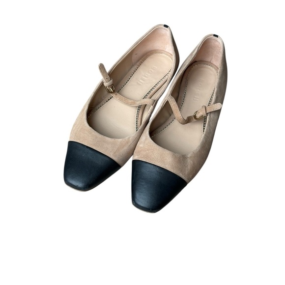 Boden Penelope Mary Jane Flats Shoes Size 39 US 8 Black Tan - Picture 8 of 10